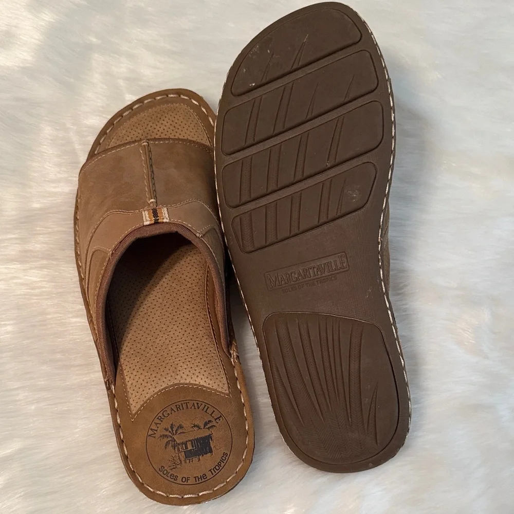 Margaritaville St. Kitts Slide Sandals Tan Comfort Men's Size 11 NWOT - Picture 3 of 5